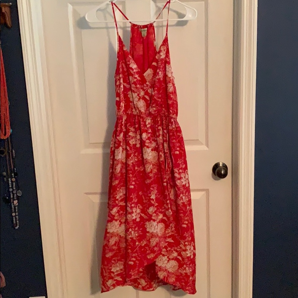 Silk cream and red Lucky Brand dress size small